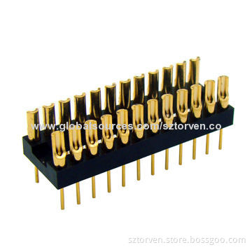 Pin Header, 2.54mm Machined Pin, Straight Type, 12.75mm Pin Length with Solder Cup, 6-48 Pins